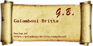 Galambosi Britta névjegykártya